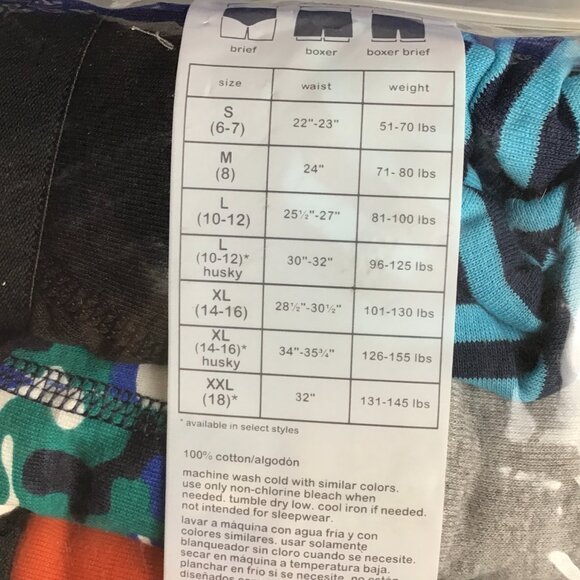 Wonder Nation Boys Underwear Soft Cotton Boxer Briefs, 10 Value Pack 10-12 L - Picture 5 of 7